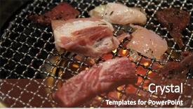  Presentation with net - Presentation theme enhanced with net in japanese barbecue restaurant background and a tawny brown colored foreground