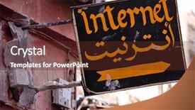  Presentation with arabic - Beautiful slide set featuring net promoter - internet - street sign backdrop and a tawny brown colored foreground
