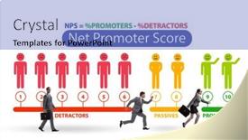  Presentation with net - Audience pleasing presentation design consisting of net-promoter-score-nps-concept backdrop and a light blue colored foreground