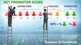  Presentation with net - Beautiful theme featuring net-promoter-score-nps-concept backdrop and a light blue colored foreground