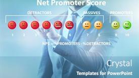  Presentation with net - Colorful presentation theme enhanced with net-promoter-score-nps-concept backdrop and a teal colored foreground
