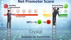  Presentation with net - Audience pleasing presentation design consisting of net-promoter-score-nps-concept backdrop and a light blue colored foreground