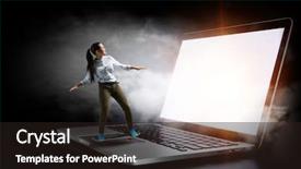  Presentation with internet surfing - Presentation theme featuring net time - surfing the internet mixed media background and a  colored foreground