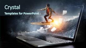  Presentation with internet surfing - Cool new PPT layouts with net time - surfing the internet backdrop and a tawny brown colored foreground