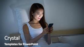  Presentation with real woman hair texture human - Slide deck enhanced with net time - young woman read message background and a  colored foreground