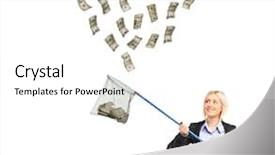  Presentation with net - Presentation with net trying to catch money background and a white colored foreground