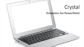  Presentation with laptop blank screen - Colorful PPT theme enhanced with netbook with white blank screen backdrop and a white colored foreground