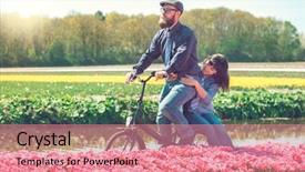  Presentation with cycling - Slide deck consisting of netherlands - happy loving couple cycling background and a coral colored foreground