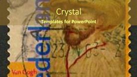  Presentation with postage - Beautiful slide set featuring netherlands-circa-2003-postage-stamp backdrop and a tawny brown colored foreground