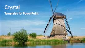  Presentation with lanscape - Amazing PPT layouts having netherlands rural lanscape with windmills backdrop and a  colored foreground