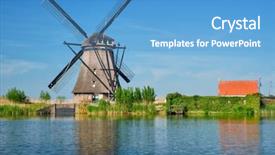  Presentation with lanscape - Slide deck consisting of netherlands rural lanscape with windmills background and a  colored foreground