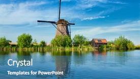  Presentation with lanscape - Colorful slides enhanced with netherlands rural lanscape with windmills backdrop and a  colored foreground