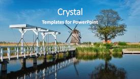  Presentation with lanscape - Theme consisting of netherlands rural lanscape with windmills background and a  colored foreground