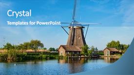  Presentation with lanscape - Presentation consisting of netherlands rural lanscape with windmills background and a  colored foreground