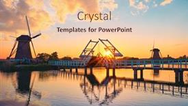  Presentation with windmills - Presentation with netherlands-rural-lanscape-with-windmills background and a  colored foreground