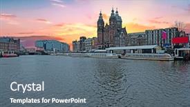  Presentation with city church - Presentation consisting of netherlands with the nicolaas church background and a gray colored foreground