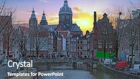  Presentation with city church - Audience pleasing PPT layouts consisting of netherlands with the nicolaas church backdrop and a dark gray colored foreground