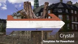  Presentation with city - Slides consisting of netherlands wooden sign with a city background background and a tawny brown colored foreground