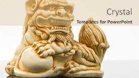  Presentation with dragon - Slides featuring netsuke-of-dragon-isolated background and a yellow colored foreground