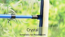  Presentation with windows - Presentation theme having nettoyage - cleaning windows with special squeegee background and a  colored foreground