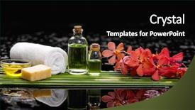  Presentation with tranquil spa - Colorful slide deck enhanced with netural oil - tranquil spa scene- orchid backdrop and a black colored foreground