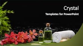  Presentation with tranquil spa - Cool new presentation with netural oil - tranquil spa scene- pink orchid backdrop and a black colored foreground