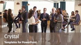  Presentation with networking - PPT theme consisting of network - delegates networking at conference drinks background and a violet colored foreground