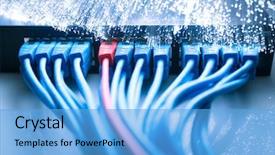  Presentation with fiber optics - Presentation featuring network - fiber optics background with lots background and a light blue colored foreground