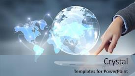  Presentation with networking - Cool new presentation theme with network - global communication and networking 3d backdrop and a light blue colored foreground