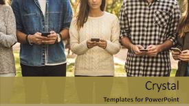  Presentation with social networks - Cool new theme with network - group friends distracted social backdrop and a gold colored foreground