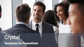  Presentation with meeting - Theme having network - group of businesspeople having informal background and a dark gray colored foreground