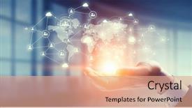  Presentation with social media - Cool new PPT layouts with network - social networking scheme mixed media backdrop and a coral colored foreground