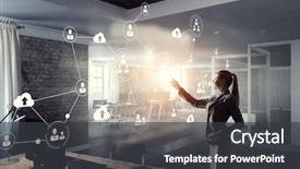  Presentation with social media - Slide deck having network - social networking technologies mixed media background and a dark gray colored foreground