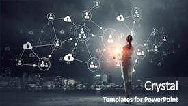  Presentation with social media - Beautiful presentation theme featuring network - social networking technologies mixed media backdrop and a tawny brown colored foreground