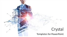  Presentation with connection - Slides featuring network - technologies for connection mixed media background and a white colored foreground