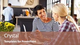  Presentation with african american women in computer - Cool new slide set with network - two women using laptop computer backdrop and a coral colored foreground