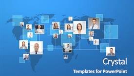  Presentation with social business people network - Colorful theme enhanced with head hunting concept - picture backdrop and a teal colored foreground