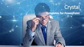  Presentation with front office hotel - Amazing PPT theme having network audit - manager in front backdrop and a teal colored foreground