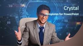  Presentation with connections - Amazing presentation theme having network audit - manager in front backdrop and a  colored foreground