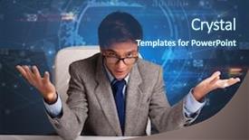  Presentation with front desk - Beautiful presentation featuring network audit - manager in front backdrop and a  colored foreground