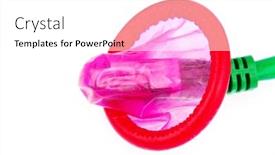  Presentation with data privacy - Slide set with network cable and a condom on a white background privacy and data security background and a white colored foreground