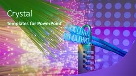 Presentation with network cable - PPT layouts enhanced with network-cable-and-code-lock background and a forest green colored foreground