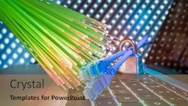  Presentation with network cable - PPT layouts consisting of network-cable-and-code-lock background and a coral colored foreground