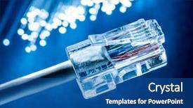  Presentation with optical fibers - Cool new theme with network cable and optical fibers backdrop and a ocean colored foreground