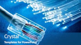  Presentation with optical fibers - Beautiful slide deck featuring network cable and optical fibers backdrop and a teal colored foreground