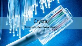  Presentation with optical fibers - Colorful presentation theme enhanced with network cable and optical fibers backdrop and a light blue colored foreground