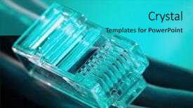  Presentation with bandwidth network - Audience pleasing presentation theme consisting of network cable cat6 rj45 isolated backdrop and a cyan colored foreground