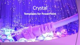  Presentation with network cable - Theme consisting of network cable closeup with fiber background and a cobalt blue colored foreground