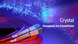  Presentation with network cable - Audience pleasing slides consisting of network cable closeup with fiber optical background more in my portfolio backdrop and a royal blue colored foreground