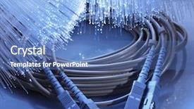  Presentation with network cable - Beautiful slides featuring network cable closeup with fiber backdrop and a ocean colored foreground